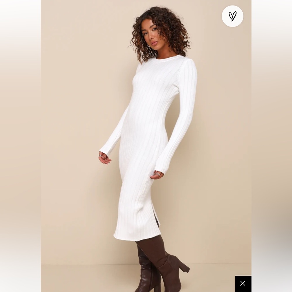 White sweater dress size Large. Never worn